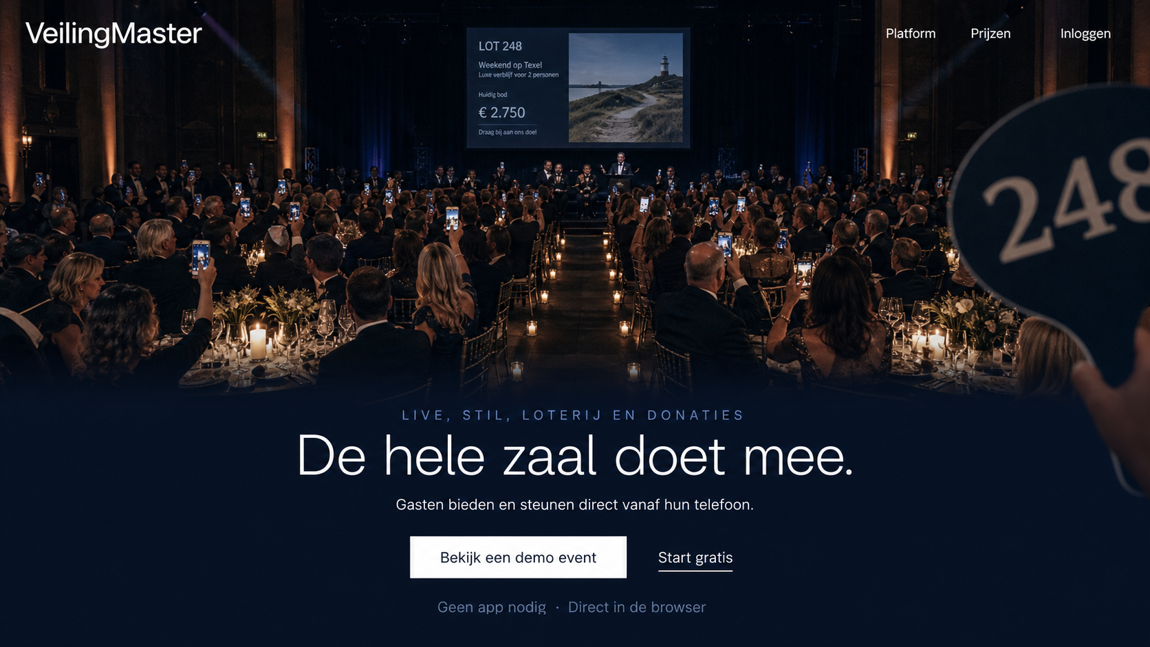 Beeld vanuit de zaal